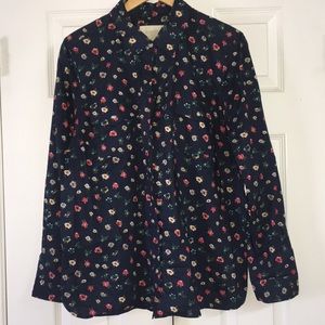 Button up- flower print top